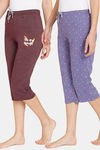 Rosaline Meadows Knit Cotton Capri (Pack of 2) - Purple Red — thumbnail 1